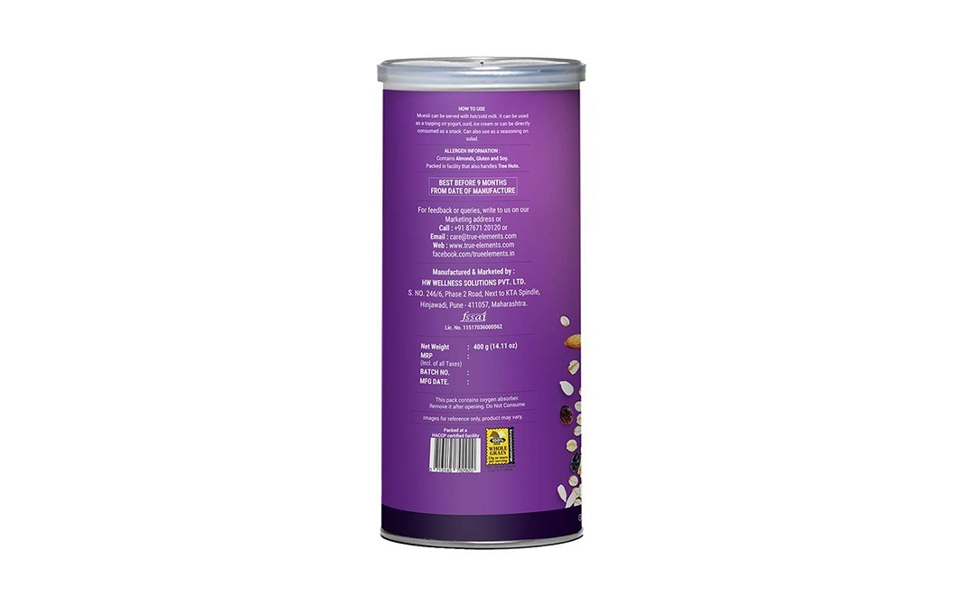 True Elements Muesli Seeds & Berries    Jar  400 grams